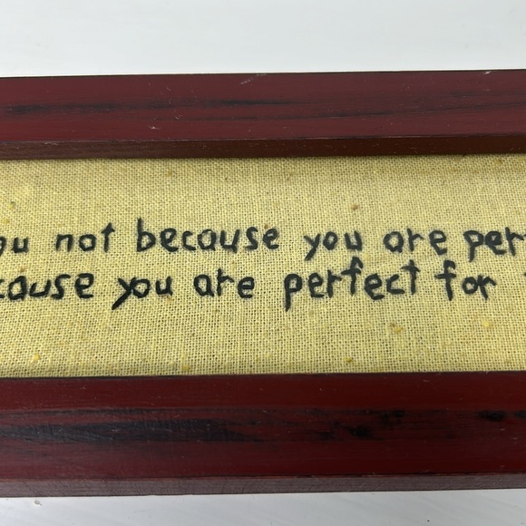 Home Decor 🖼️ "I love you not because you are perfect..." Stitched Art Sign - Picture 14 of 16